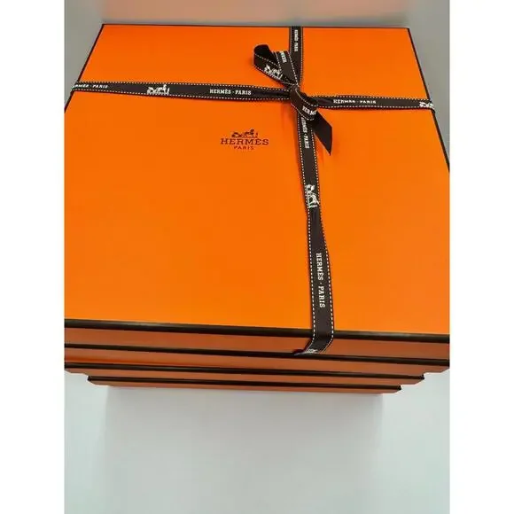 Hermes 11 by 11 4 Empty Authentic Box Only w/ Ribbons and Slip
